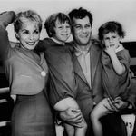 With wife Janet Leigh and daughters Kelly and Jamie Lee